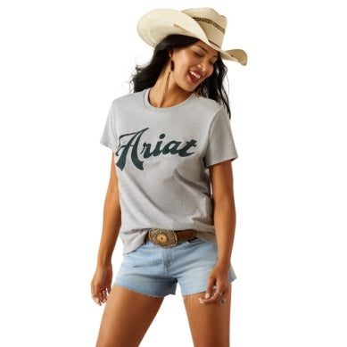 Ariat Women's Old School Script Tshirt - Grey Heather