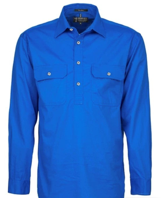 PILBARA KIDS 1/2 BUTTON L/S SHIRT