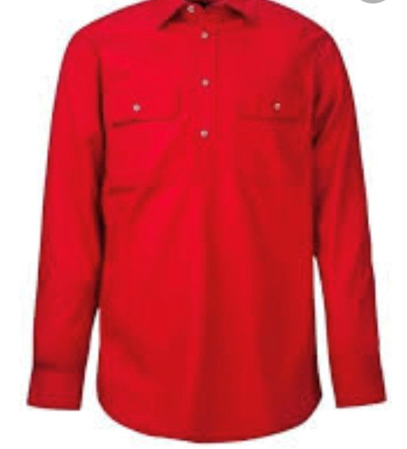 PILBARA KIDS 1/2 BUTTON L/S SHIRT