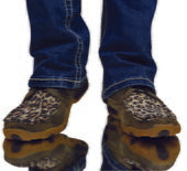 TWISTED X WMNS CASUAL DRIVING MOC DISTRESSED/LEOPARD