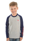 WRANGLER BOYS LOGO SLEEVE L/S TEE
