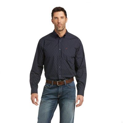 ARIAT MENS MAYFIELD CLASSIC LS SHIRT SERVICE NAVY
