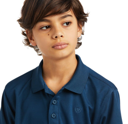 ARIAT BOYS TEK POLO SKYFALL
