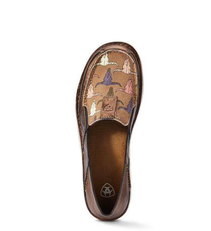 ARIAT WMNS CRUISER METALLIC BRONZE/PINK STEERHEAD PRINT