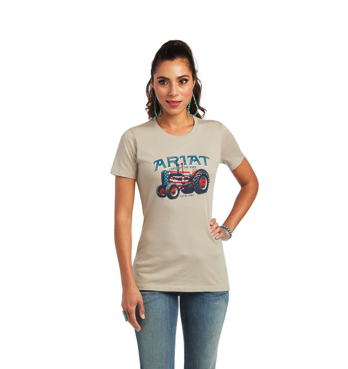 ARIAT WMNS TRACTOR USA T SHIRT