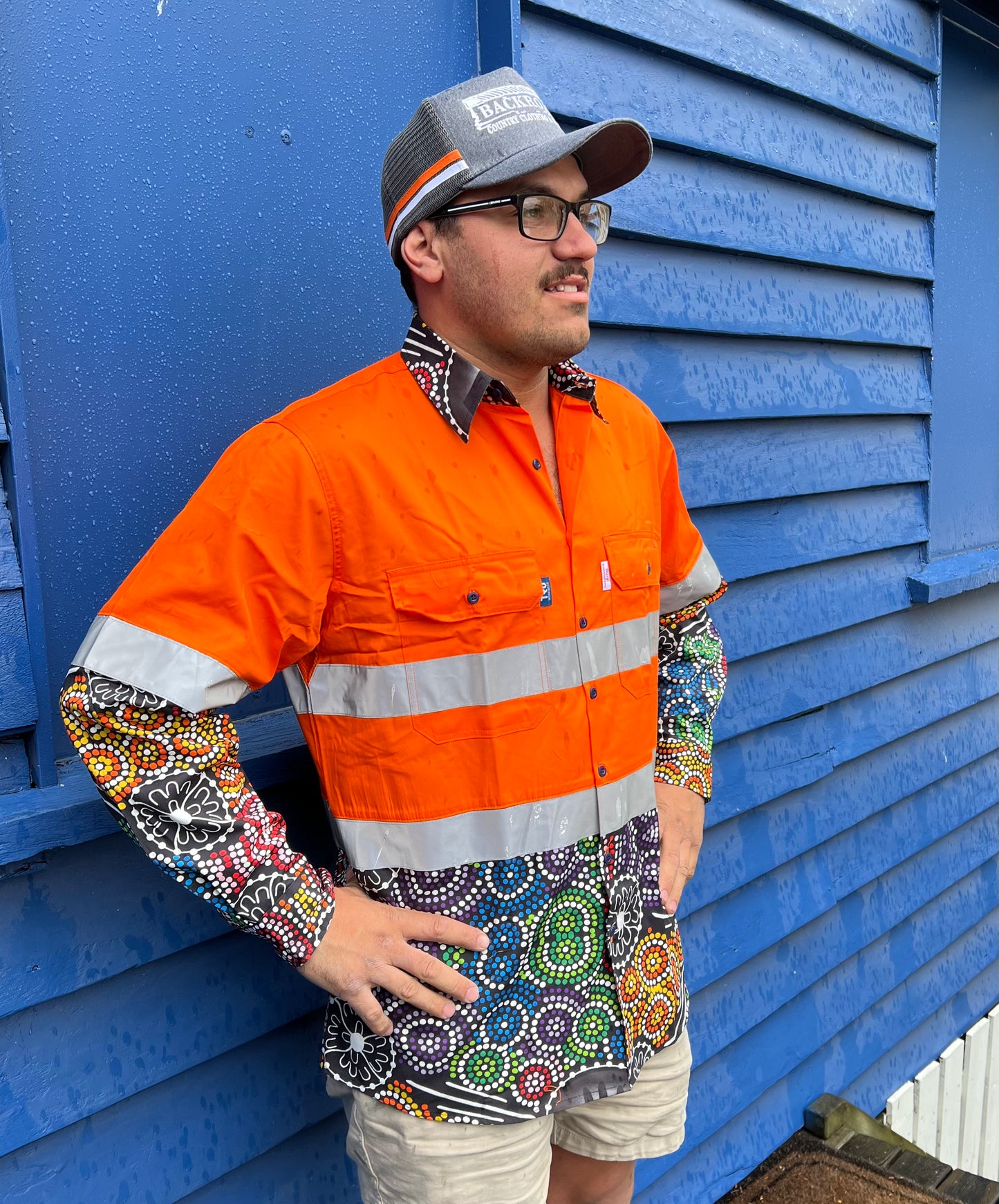 BUNJI HI VIS WORK SHIRT WITH TAPE