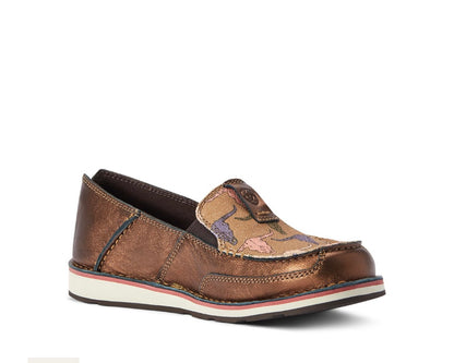 ARIAT WMNS CRUISER METALLIC BRONZE/PINK STEERHEAD PRINT